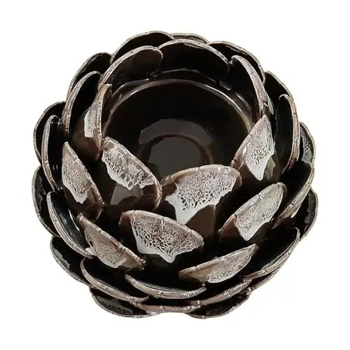 Produktbild: KOPYFANTAP Tannenzapfen Deko Kerzenhalter, Zapfen Pinie Teelichthalter Keramik, Handgefertigter Tischdeko Hochzeit Weihnachtstag Kerzenständer