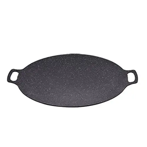 Produktbild: Koreanische Grillpfanne, 30,5 Cm, Antihaftbeschichtet, Rund, Medizinischer Stein, Outdoor-Grillpfanne, Koreanische BBQ-Grillpfanne, Antihaft-Grillplatte, Runde Grillplatte mit Griff für Herd, Induktio