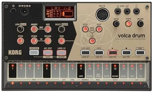 Produktbild: KORG volca drum Synthesizer, Digital Percussion Synth, Rhythm Machine, Analog Modeling, zum Erzeugen von Percussion- und Drum-Sounds