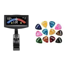 Produktbild: Korg AW-4G-BK Zubehör & CASCHA HH 2002 Guitar Picks 12er Set - Plektrum für Akustik-Gitarre E-Gitarre Ukulele Bass - hochwertige Plektren in 3 verschiedenen Stärken - Guitar Pick Set 12 Stück