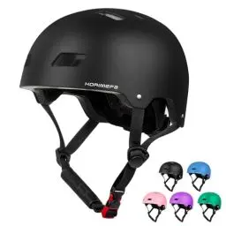 Produktbild: KORIMEFA Kinder Fahrradhelm Kinderhelm Radhelm Sporthelm CE-Zertifizierung für Fahrrad Skateboard Scooter Motorrad BMX für 3-14 Jahre (Schwarz, S)
