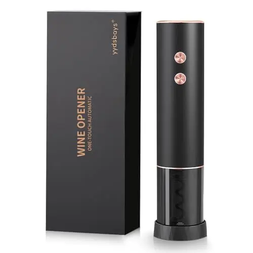 Produktbild: YYDSBAYS Korkenzieher Wein Weinöffner Elektrisch Automatischer Flaschenöffner Professionell für Weinliebhaber Luxusgeschenk (Gold, Öffner mit Folienschneider, Geschenkbox, Wiederaufladbar)