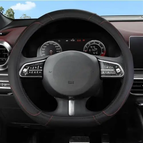Produktbild: KORKUS Auto Lenkradabdeckungen Kompatibel Mit Haval Für F7 F7X F5 37–38 Cm/14,5–15 Zoll D-Form. Auto-Lenkradabdeckung, Auto-Modifikationszubehör, Zubehör