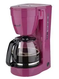 Produktbild: Korona 10119 Kaffeemaschine | Filter Kaffeeautomat für 12 Tassen Kaffee | Kanne aus Glas | Lila | 800 Watt, berry