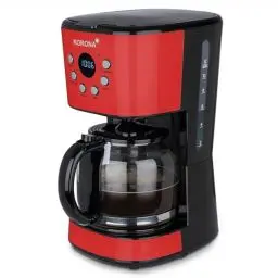 Produktbild: Korona 10667 Retro-Kaffeemaschine | Rot | 1,5 Liter | Filterkaffeemaschine | LCD-Display | Timer | Kaffeeautomat inkl. Permanentfilter
