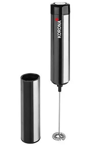 Produktbild: Korona 18010 Batteriebetriebener Milchaufschäumer mit Abdeckkappe | Edelstahlrührstab | Gehäuse mit hochwertigen Edelstahlapplikationen