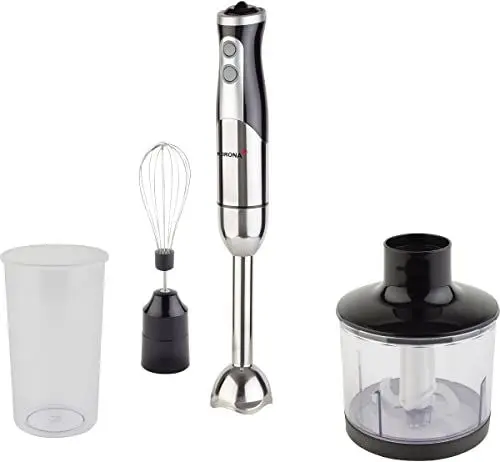 Produktbild: Korona 23710 Edelstahl Stabmixer Set - Inklusive Pürierstab, Aufsatz zum Zerkleinern Schneebesen, etc. - Äußerst leistungsstark, Schwarz