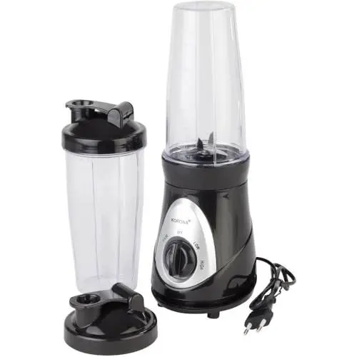 Produktbild: Korona 24200 Smoothie Maker | 2 Leistungsstufen | 2 Becher mit je 750 ml | Becherdeckel mit Trinköffnung | 300 Watt | Auch für Crushed Ice | Kunststoff, Schwarz