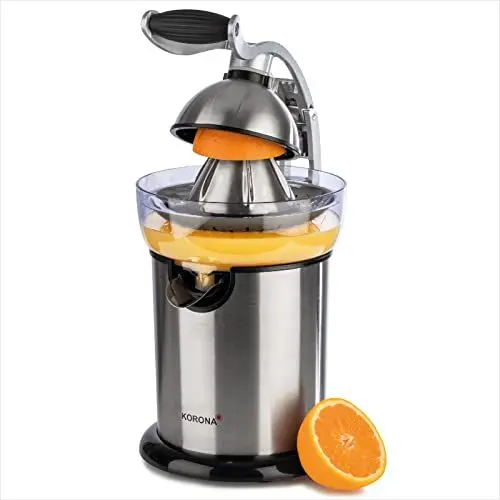 Produktbild: Korona 27050 Zitruspresse | Hochwertiges Edelstahlgehäuse | Ergonomischer Hebelarm | Mühelos bedienbar | 130 Watt | Ausgießer mit praktischem Tropf-Stopp