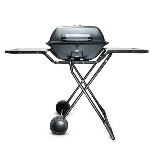 Produktbild: Korona 46222 Elektro-Standgrill mit Rollen | 2400 Watt Elektrogrill | Geteilte XXL Grillfläche, geriffelt und glatt | mit Deckel und Temperaturanzeige