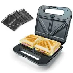 Produktbild: Korona 47018 XXL-Sandwichmaker 3 in 1 | Wechselbare Platten mit Antihaftbeschichtung | Sandwichplatte, Grillplatte, Belgische Waffelplatte | Einfach zu reinigen | 800 Watt max.