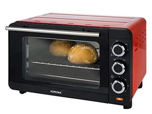 Produktbild: Korona 57005 Toastofen in rot – 14 Liter Miniofen mit herausnehmbaren Krümelblech – Kleiner Backofen