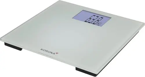 Produktbild: Korona 73230 Digitale Personenwaage Romy – Körperwaage aus Glas mit extra großem LCD Display – Glaswaage bis 200kg