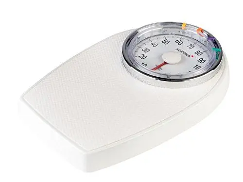 Produktbild: Korona 76888 Mechanische Personenwaage Hugo in Weiß - Präzise Körperwaage für Personen bis zu 136 kg - Analoge Waage