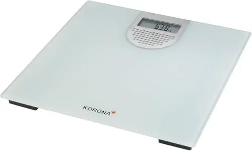 Produktbild: Korona 77715 Digitale Personenwaage Sonja - Sprechende Waage aus Glas - Profi Körperwaage digital mit Sprachausgabe