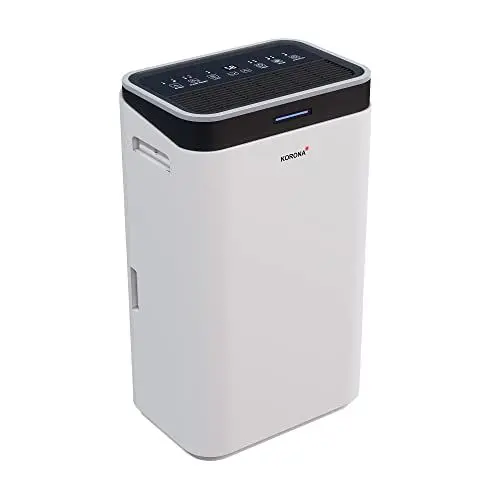 Produktbild: Korona 82100 Luftentfeuchter, entfeuchtet Räume bis 30m², Wäschetrocknungsfunktion, Wassertank mit 6,5 L Kapazität, 370 Watt, R290, Timer, Display, integrierter Staubfilter, LED-Lichtindikation, Weiß