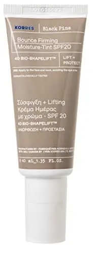 Produktbild: KORRES BLACK PINE 4D BioShapeLift Straffende Feuchtigkeitscreme, leicht getönt für einen strahlenden Teint, mit SPF20, vegan, 40 ml