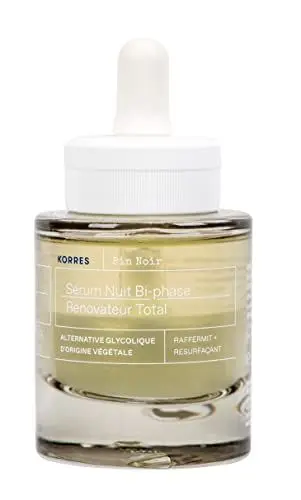Produktbild: KORRES BLACK PINE Belebendes Nachtserum für reife Haut für das Gesicht, glättet und strafft die Haut, dermatologisch getestet & vegan, 30 ml