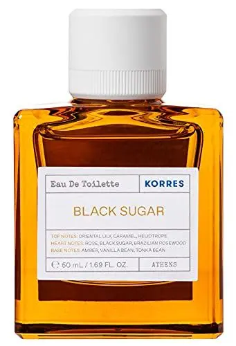 Produktbild: KORRES BLACK SUGAR Eau de Toilette für Damen, floraler, süßer, luxuriöser & orientalischer Damenduft, vegan, 50ml