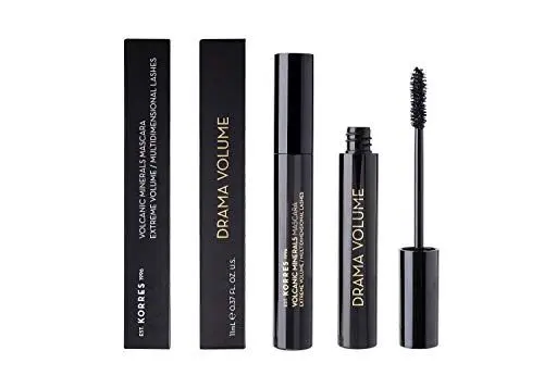 Produktbild: KORRES Drama Volume Mascara - 01 black, Volcanic Minerals, schwarze Wimperntusche für extremes Volumen, silikon- & parabenfrei, 11 ml