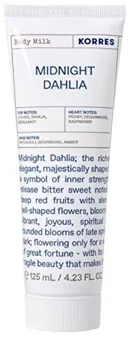 Produktbild: KORRES MIDNIGHT DAHLIA feuchtigkeitsspendende Bodymilk für Damen mit floralem Duft, dermatologisch getestet & vegan, 125 ml