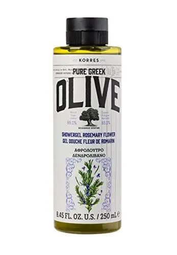 Produktbild: KORRES OLIVE ROSEMARY FLOWER Duschgel für Frauen & Männer, bewahrt die Feuchtigkeit der Haut & reinigt sanft, mit extra nativem Olivenöl, dermatologisch getestet & vegan, 250 ml