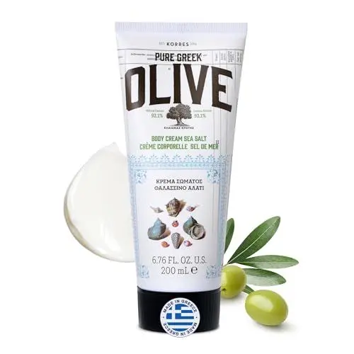 Produktbild: KORRES OLIVE & SEA SALT feuchtigkeitsspendende Bodymilk, dermatologisch getestet, vegan, 200 ml