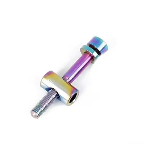 Produktbild: Korrosionsbeständige M5 Titan-Fahrradsattelstütze mit fester Schraube, ideal für MTB-Fahrradsattel (M5 x 40 mm, Regenbogen)