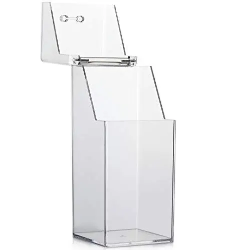 Produktbild: Kosmetikpinselhalter aus Acryl, quadratisch, transparent, mit Deckel, für Kosmetikpinsel, Augenbrauenstifte, Schmuck, Wattepads, Aufbewahrungsbox für Badezimmer und Schlafzimmer