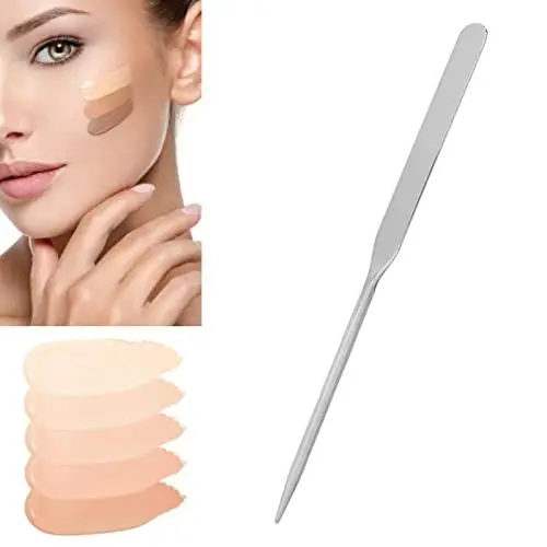 Produktbild: Kosmetikspatel Liquid Foundation Spatula Edelstahl Ergonomischer Nail Art Makeup Rührstab Zum Mischen von Creme-Hautpflege oder Schaben von Gläsern