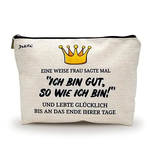 Produktbild: Kosmetiktasche Geschenk - 22x17x5cm groß | Individuelles Kulturbeutel Geschenk für Freundin oder Kollegin | Kleinigkeit als Mutmacher für Frauen (ohne Inhalt, Ich Bin gut)