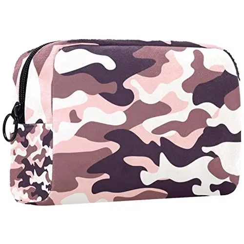 Produktbild: Kosmetiktasche,tragbare Reise-Make-up-Tasche für Damen,Textur im Camouflage-Stil,Kosmetikkoffer-Organizer mit Reißverschluss