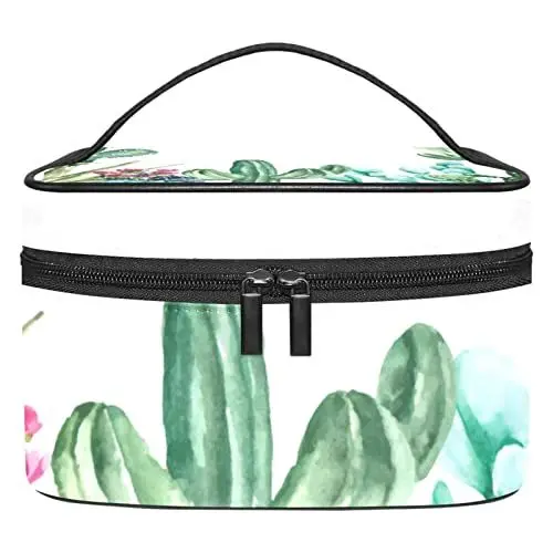 Produktbild: Kosmetische Reisetaschen, Make-up-Koffer, Make-up-Tasche für ToilettenartikelKaktus Tropische Pflanzen Blume
