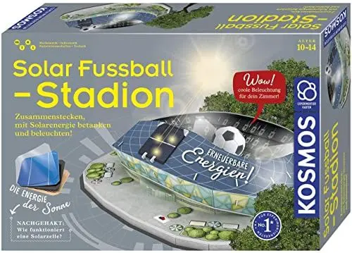 Produktbild: KOSMOS 628192 - Solar-Fußballstadion - Stadion zusammenstecken, mit Solarenergie betanken und beleuchten, Experimentierkasten zu erneuerbare Energien, für Kinder ab 10 Jahre