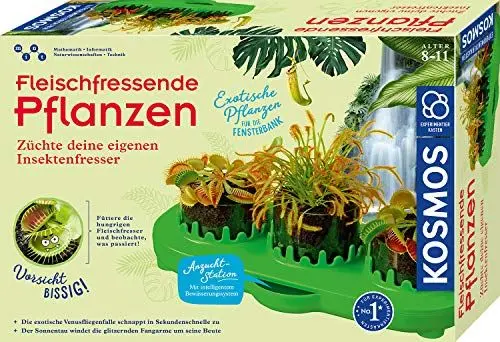 Produktbild: KOSMOS 632137 Fleischfressende Pflanzen, Insektenfresser selbst anpflanzen, Komplett-Set Anzucht-Station, Samen, Erde, Pipette, Experimentierkasten für Kinder ab 8 Jahren zu Garten, Biologie, Natur