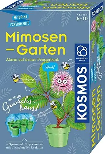 Produktbild: Kosmos 657802 Mimosen-Garten Pflanzen züchten und erforschen Komplett-Set mit Mini-Gewächshaus Experimentier-Set für Kinder ab 6 - 10 Jahre Mitbringexperiment teal/turquoise green