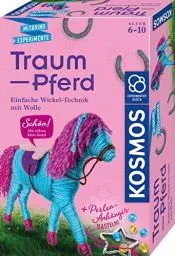 Produktbild: KOSMOS 658205 Traum-Pferd, mit einfacher Wickel-Technik Wird aus Wolle EIN Pferd, Perlen-Anhänger selber basteln, Bastelset für Kinder, Mädchen ab 6 Jahren