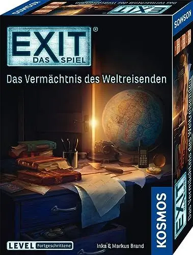 Produktbild: KOSMOS 682828 EXIT - Das Spiel - Das Vermächtnis des Weltreisenden, Level: Fortgeschrittene, Escape Room Spiel, EXIT Game für 1-4 Spieler ab 12 Jahre, EIN einmaliges Gesellschaftsspiel
