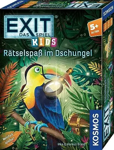 Produktbild: KOSMOS 683375 EXIT® - Das Spiel Kids - Rätselspaß im Dschungel, Rätselspiel ab 5 Jahre für 1-4 Kinder, mehrfach spielbar, Escape Room Spiel, EXIT Game, Kinderspiel