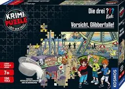 Produktbild: KOSMOS 683474 Krimi Puzzle Die drei ??? Kids Vorsicht Glibberfalle, 150 Teile, Schleim selbermachen, Lesen, Puzzeln, Rätsel lösen, für Kinder ab 7 Jahre, Detektiv Puzzle mit Die drei Fragezeichen Kids