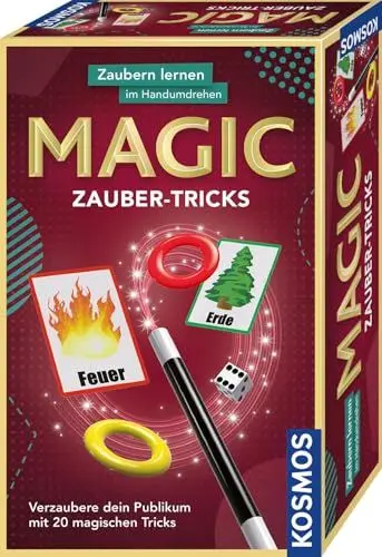 Produktbild: Kosmos 657413 Magic Zauber-Tricks, Zaubern Lernen im Handumdrehen, Mit Zauberstab und Utensilien für 20 magische Tricks, Kompaktes Format, Mitbringspiel, Experimentierset