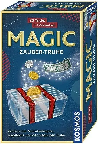 Produktbild: Kosmos 657505 Magic Zauber-Truhe, 20 magische Tricks mit Zaubergeld und Münzen, Zaubern Lernen im Handumdrehen, Kompaktes Format, Mitbringspiel, Zaubern für Kinder ab 8 Jahren