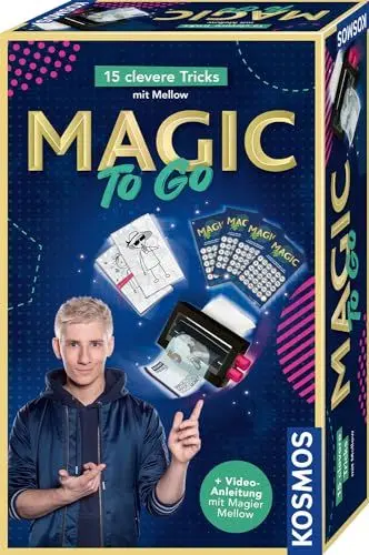 Produktbild: Kosmos 658236 Magic to go, Zauberkasten für Kinder ab 8 Jahren, 15 Coole Tricks Lernen mit Profi-Zauberer Mellow und praktischen Video-Anleitungen, Zaubertricks für Einsteiger