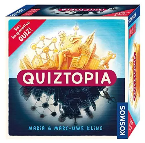 Produktbild: Kosmos 694296 - Quiztopia- Gemeinsam gegen das Spiel, das kooperative Quiz von Marc-Uwe Kling. Wissensspiel ab 16 Jahren, Brettspiel