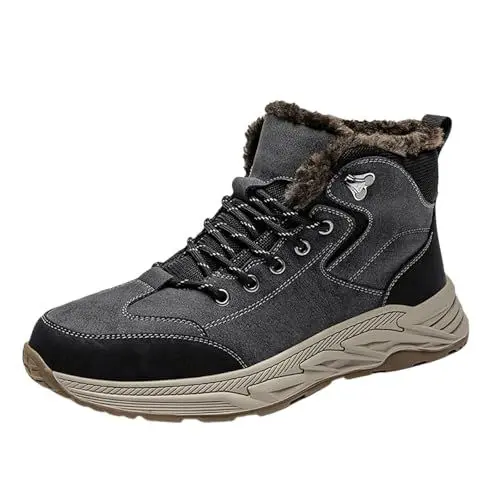 Produktbild: kosopse Jagd Schuhe Herren Schneestiefel Mode in der Kälte Bequeme Schuhe Herren Slipper (Grey, 39)