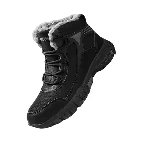 Produktbild: kosopse Langlaufski Set Herren Klassisch Mit Bindung Und Schuhe lässige Turnschuhe, atmungsaktive, Flache Freizeitschuhe, gepolsterte, warme Herrenstiefel für den Winter Schuhe Für Herren (Black, 43)