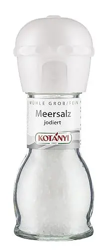 Produktbild: Kotanyi Meersalz jodiert, verfeinere deine Gerichte , in der praktischen Mühle, 1 x 92 g