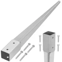 Produktbild: KOTARBAU® Einschlagbodenhülse 46 x 46 mm Länge 600 mm mmFeuerverzinkt Pfostenträger Stahl Einschlaghülse für Vierkantholzpfosten Bodenhülse Anker Erdanker Bodenanker für Holzpfosten