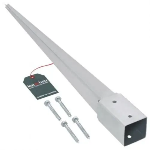 Produktbild: KOTARBAU® Einschlagbodenhülse 51 x 51 mm Länge 600 mm Feuerverzinkt Pfostenträger Stahl Einschlaghülse für Vierkantholzpfosten Bodenhülse Anker Erdanker Bodenanker für Holzpfosten