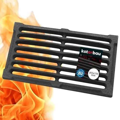 Produktbild: KOTARBAU Kaminrost 26,5 x 15 cm Kaminofen Tafelrost Ascherost Rost Ofengitter Kamin Ersatzteile Zubehör Gussrost Ofenrost Grillkamin Eckig Eckrost